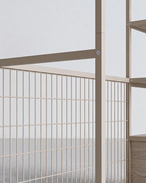 Atlas Shelf Crema con Ripiani e Cassetto – Rovere Naturale 140x40x179,5 cm