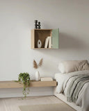 Pensile a muro Bokyo - Libreria a muro con anta in truciolato - 5 varianti colori anta - Design moderno e salvaspazio - doomostore