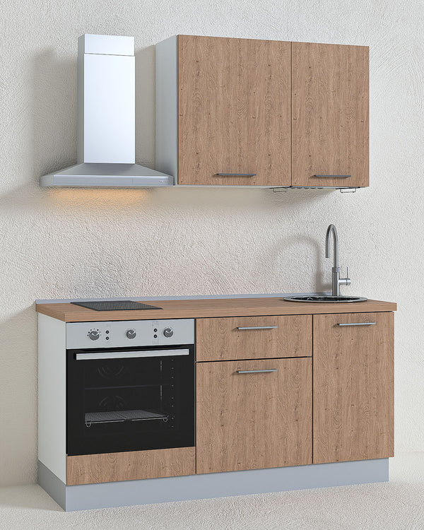 Cucina compatta Alice - 165 cm Linea Elettra - Blocco cucina moderno per appartamento, B&B e hotel - Personalizzabile in finiture e colori - Personalizzabile in composizione ed accessori - doomostore