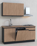 Cucina compatta Ambra - 180 cm Linea Smart - Blocco cucina moderno per appartamento, B&B e hotel - Personalizzabile in finiture e colori - Personalizzabile in composizione ed accessori - doomostore