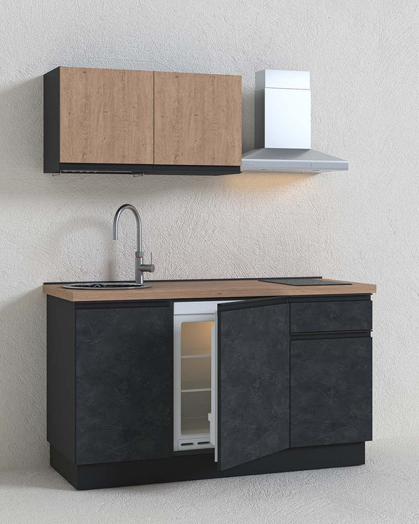 Cucina compatta Chery - 150 cm Linea Smart - Cucina moderna per appartamento, B&B e hotel - Personalizzabile in finiture e colori - Personalizzabile in composizione ed accessori - doomostore