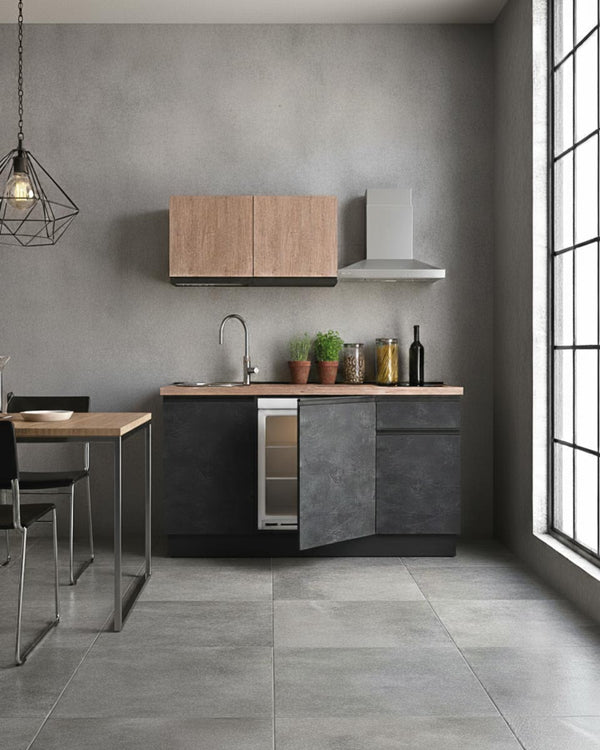 Cucina compatta Chery - 150 cm Linea Smart - Cucina moderna per appartamento, B&B e hotel - Personalizzabile in finiture e colori - Personalizzabile in composizione ed accessori - doomostore