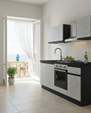 Cucina compatta Croma - 195 cm Linea Smart - Blocco cucina moderno per appartamento, B&B e hotel - Personalizzabile in finiture e colori - Personalizzabile in composizione ed accessori - doomostore