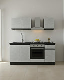 Cucina compatta Croma - 195 cm Linea Smart - Blocco cucina moderno per appartamento, B&B e hotel - Personalizzabile in finiture e colori - Personalizzabile in composizione ed accessori - doomostore