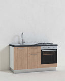 Cucina compatta Gaia - 150 cm Linea Elettra - Blocco cucina moderno base per appartamento, B&B e hotel - Personalizzabile in finiture e colori - Personalizzabile in composizione ed accessori