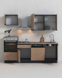 Cucina compatta Karol - 240 cm Linea Smart - Blocco cucina moderno per appartamento, B&B e hotel - Personalizzabile in finiture e colori - Personalizzabile in composizione ed accessori