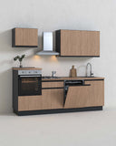 Cucina compatta Karol - 240 cm Linea Smart - Blocco cucina moderno per appartamento, B&B e hotel - Personalizzabile in finiture e colori - Personalizzabile in composizione ed accessori