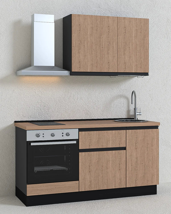 Cucina compatta Margot - 165 cm Linea Smart - Blocco cucina moderno per appartamento, B&B e hotel - Personalizzabile in finiture e colori - Personalizzabile in composizione ed accessori