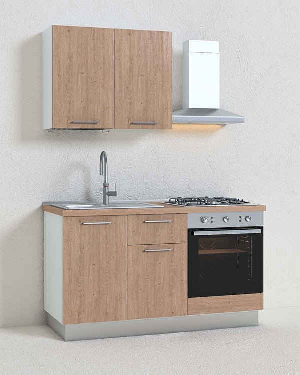 Cucina compatta Melissa - 150 cm Linea Elettra - Blocco cucina moderno per appartamento, B&B e hotel - Personalizzabile in finiture e colori - Personalizzabile in composizione ed accessori - doomostore