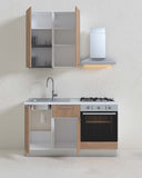 Cucina compatta Pericle - 150 cm Linea Elettra - Blocco cucina moderno per appartamento, B&B e hotel - Personalizzabile in finiture e colori - Personalizzabile in composizione ed accessori - doomostore