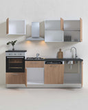 Cucina compatta Samantha - 240 cm Linea Elettra - Blocco cucina moderno per appartamento, B&B e hotel - Personalizzabile in finiture e colori - Personalizzabile in composizione ed accessori