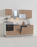 Cucina compatta Samantha - 240 cm Linea Elettra - Blocco cucina moderno per appartamento, B&B e hotel - Personalizzabile in finiture e colori - Personalizzabile in composizione ed accessori