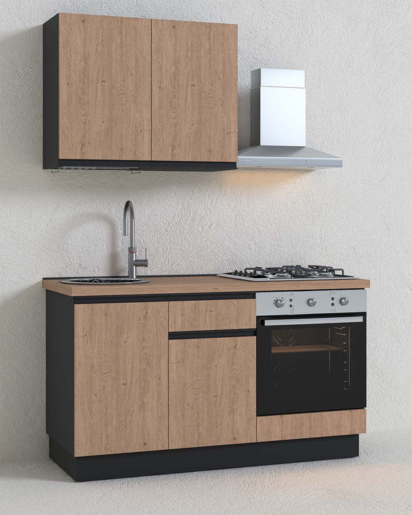 Cucina compatta Shanty - 150 cm Linea Smart - Blocco cucina moderno per appartamento, B&B e hotel - Personalizzabile in finiture e colori - Personalizzabile in composizione ed accessori - doomostore