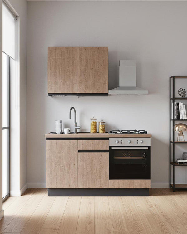 Cucina compatta Shanty - 150 cm Linea Smart - Blocco cucina moderno per appartamento, B&B e hotel - Personalizzabile in finiture e colori - Personalizzabile in composizione ed accessori - doomostore