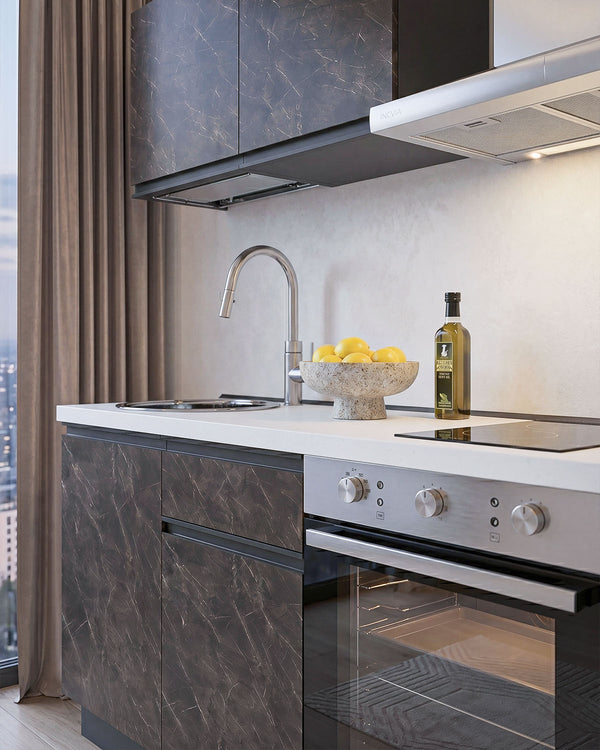 Cucina compatta DALLAS - 150 cm Linea Smart - Blocco cucina moderno per appartamento, B&B e hotel - Personalizzabile in composizione ed accessori