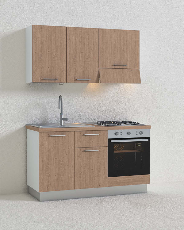 Cucina compatta Uragano - 150 cm Linea Elettra - Cucina moderno per appartamento, B&B e hotel - Personalizzabile in finiture e colori - Personalizzabile in composizione ed accessori - doomostore