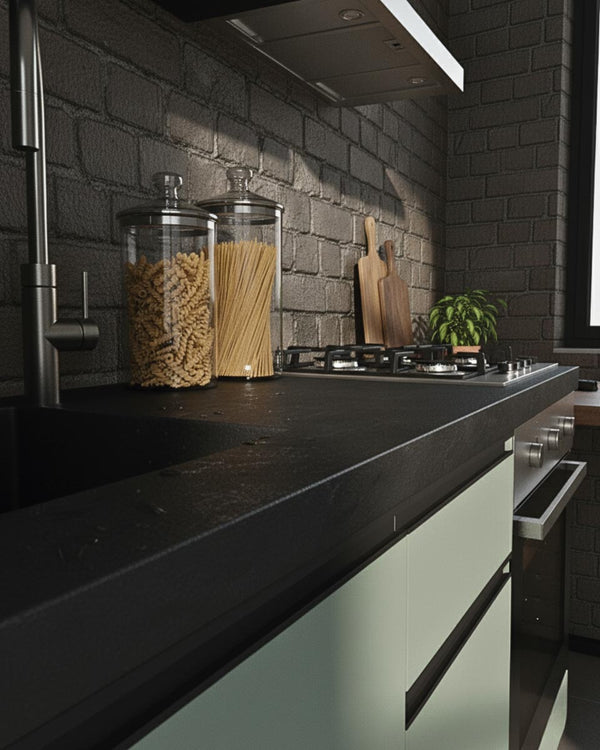 Cucina compatta Veronique - 210 cm Linea Smart - Blocco cucina moderno per appartamento, B&B e hotel - Personalizzabile in finiture e colori - Personalizzabile in composizione ed accessori - doomostore