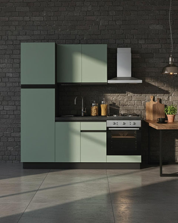 Cucina compatta Veronique - 210 cm Linea Smart - Blocco cucina moderno per appartamento, B&B e hotel - Personalizzabile in finiture e colori - Personalizzabile in composizione ed accessori - doomostore