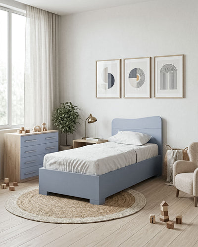 Letto Fly con contenitore, letto singolo e piazza e mezza + 10 colorazioni