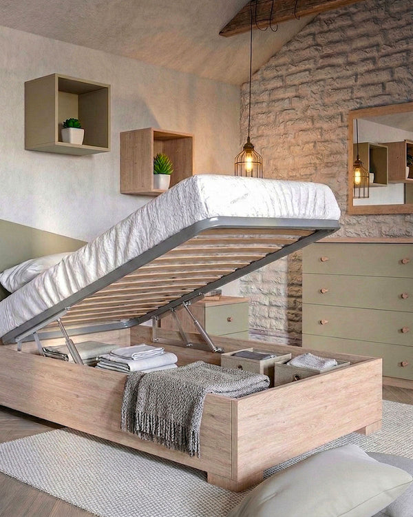 Letto Luna con contenitore, letto singolo e piazza e mezza + 10 colorazioni - doomostore