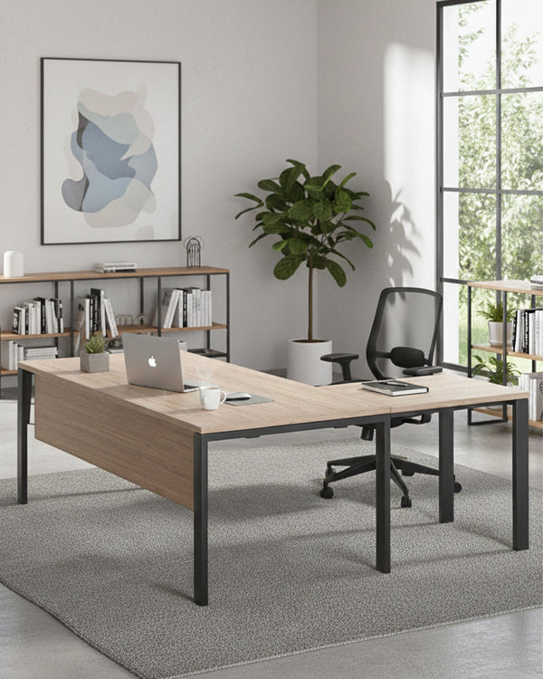 Scrivania Operativa ufficio BOLOGNA con gambe metalliche Antracite P. 80 in diverse colorazioni - doomostore