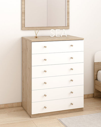 Comò con base sei cassetti L.90 x P.58 x H.121 - in diverse colorazioni