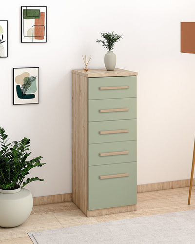 Comò con base cinque cassetti L.45 x P.45 x H.121 - in diverse colorazioni