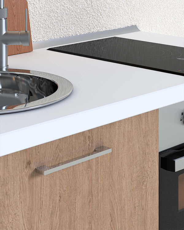 Cucina compatta Eclisse - 120 cm Linea Elettra - Blocco cucina moderno per appartamento, B&B e hotel - Personalizzabile in finiture e colori - Personalizzabile in composizione ed accessori - doomostore