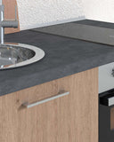 Cucina compatta Gaia - 150 cm Linea Elettra - Blocco cucina moderno base per appartamento, B&B e hotel - Personalizzabile in finiture e colori - Personalizzabile in composizione ed accessori