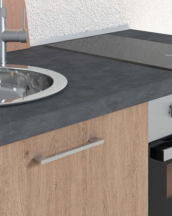 Cucina compatta Gaia - 150 cm Linea Elettra - Blocco cucina moderno base per appartamento, B&B e hotel - Personalizzabile in finiture e colori - Personalizzabile in composizione ed accessori - doomostore