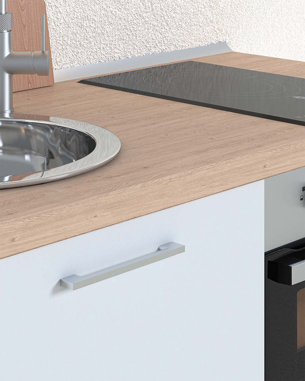 Cucina compatta Eclisse - 120 cm Linea Elettra - Blocco cucina moderno per appartamento, B&B e hotel - Personalizzabile in finiture e colori - Personalizzabile in composizione ed accessori - doomostore