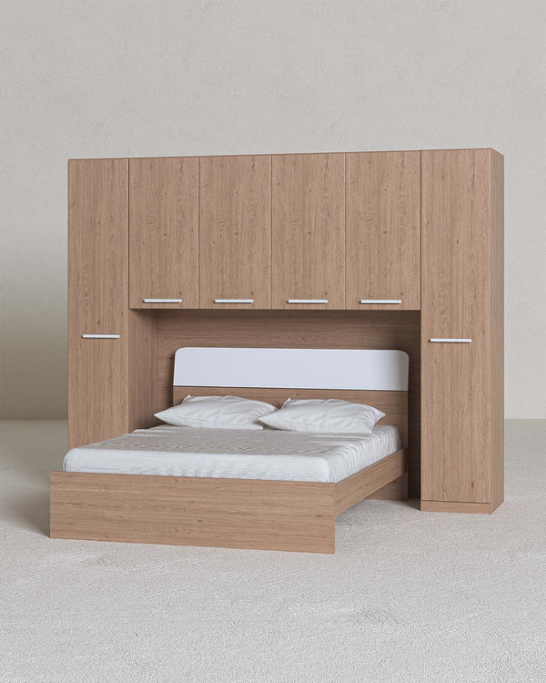 camera a ponte l.290 con letto matrimoniale IRMA, in diverse colorazione, possibilità di acquistare solo armadio a ponte senza il letto - doomostore