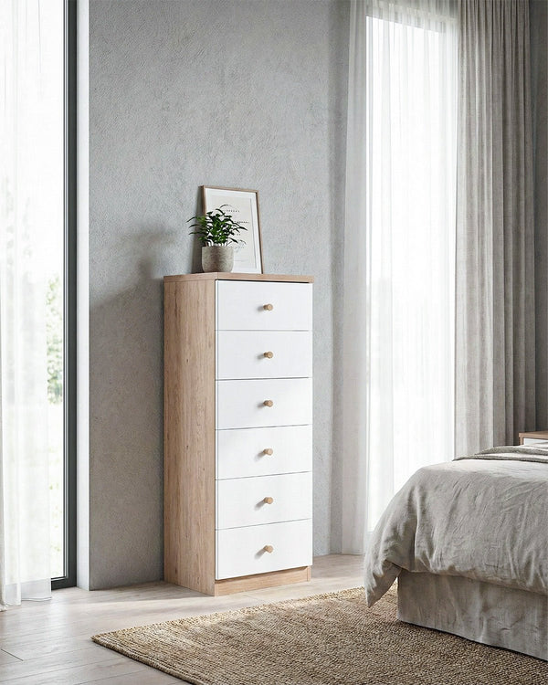 Comò ARKAI - sei cassetti - L.45 x P.45 x H.121 - in diverse colorazioni - doomostore