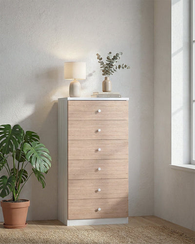 Comò SOLEN - sei cassetti - L.60 x P.45 x H.121 - in diverse colorazioni