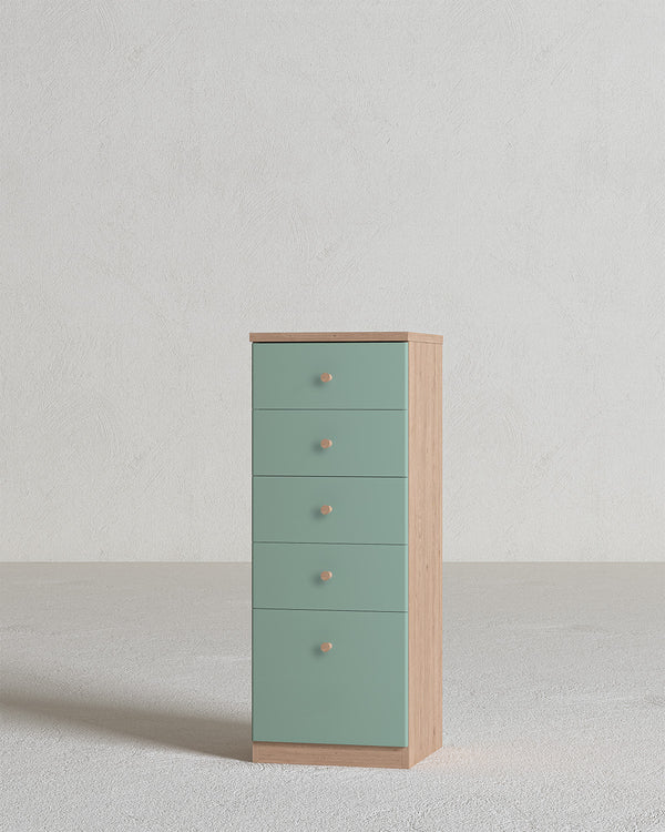 Comò NIVARA - cinque cassetti - L.45 x P.45 x H.121 - in diverse colorazioni - doomostore