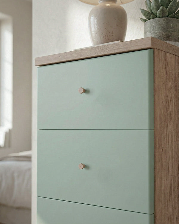 Comò NIVARA - cinque cassetti - L.45 x P.45 x H.121 - in diverse colorazioni - doomostore