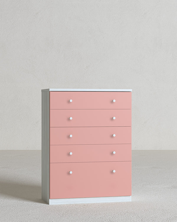 Comò ELARA - cinque cassetti - L.90 x P.45 x H.121 - in diverse colorazioni - doomostore