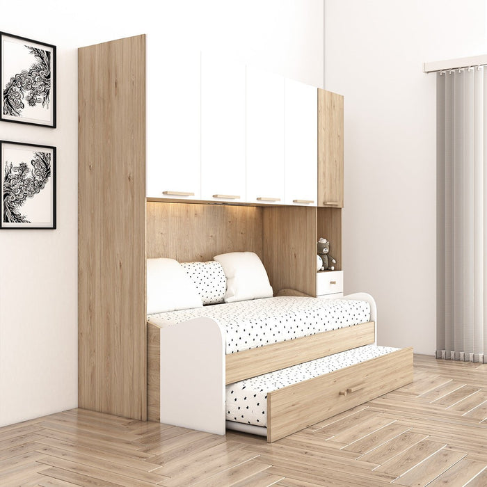 Letti Singoli Cameretta A Ponte 240 Cm Letto Singolo Armadio Ponte