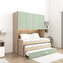 Cameretta a ponte Diletta - Armadio a ponte salvaspazio - 4 ante - 7 varianti colore personalizzabili - Letto estraibile opzionale - 205 L. x 230 H. x 52 P. - doomostore