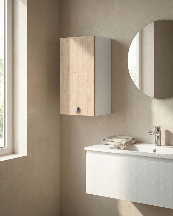 Pensile lavanderia Evia - 1 anta - Salvaspazio per bagno e lavanderia a muro - Ripiano incluso - 2 varianti colore - 45 x 72 x 33 cm - doomostore