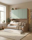 Cameretta a ponte Diletta - Armadio a ponte salvaspazio - 4 ante - 7 varianti colore personalizzabili - Letto estraibile opzionale - 205 L. x 230 H. x 52 P. - doomostore