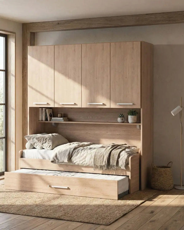 Cameretta a ponte Edera, l 205cm h.230, in 36 colori, possibilità di acquistare solo armadio a ponte - doomostore