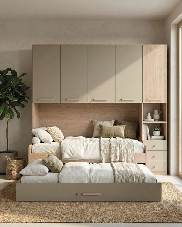 Cameretta a ponte Elena, L.247cm h.230 P.92, in 36 colori, possibilità di acquisto solo armadio a ponte - doomostore