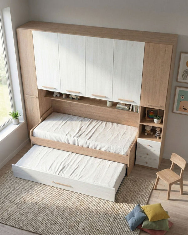 Cameretta a ponte Erianthe, L.290cm h.230, in 36 colori, possibilità di acquisto solo armadio a ponte - doomostore