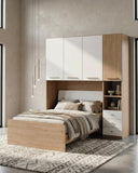 Cameretta a ponte Matilde - Armadio a ponte salvaspazio - 3 ante 3 cassetti - 7 varianti colore personalizzabili - Letto opzionale singolo/piazza e mezzo - 195 L. x 230 H. x 50 P. - doomostore