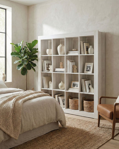 Libreria 4 colonne OSLO Betulla per arredare ufficio camera soggiorno cucina L.186xH186xP.32 cm