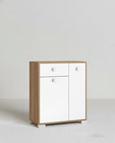 Mobile contenitore Neli - Mobile multiuso 2 ante e 1 cassetto - Struttura virginia e anta bianca - Ripiano regolabile incluso - 46x35x80 cm - doomostore