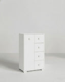 Mobile contenitore Fiore - Mobile multiuso 1 anta e 4 cassetti - Struttura bianco - 2 ripiani regolabile incluso - 75x112x45 cm - doomostore