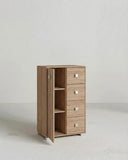 Mobile contenitore Fiore - Mobile multiuso 1 anta e 4 cassetti - Struttura virginia - 2 ripiani regolabile incluso - 75x112x45 cm - doomostore