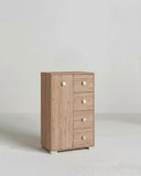 Mobile contenitore Fiore - Mobile multiuso 1 anta e 4 cassetti - Struttura virginia - 2 ripiani regolabile incluso - 75x112x45 cm - doomostore